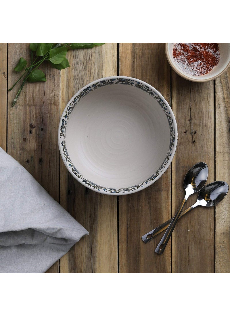miah decor Stoneware Md83 Decal Serving Bowls Set of 2 MulticolorColor