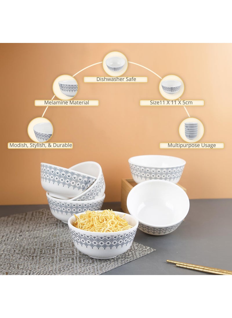 Market99 White Melamine Round Shape Morracon Soup Bowl 250ml Serving Bowl for Soup Pasta and Oatmeal B Small Serving Bowl for Dining Table White 250 Ml