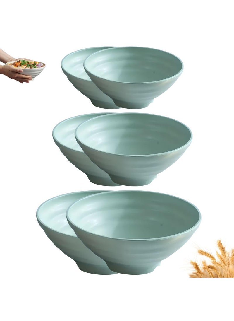 FLOXIT Serving Bowls Set of 6 Unbreakable Sturdy DropResistant Dinnerware for Soup Salad and Snacks BPAFree Lightweight Unbreakable Microwave and Dishwasher Safe Bowl Set Green