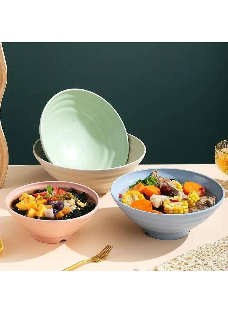 FLOXIT Wheat Straw Cereal Bowls Reusable Bowls for Kitchen Set of 6 Microwave and Dishwasher Safe EcoFriendly for Soup Cereal Dessert and Salad 900 ml 1500 ml Green