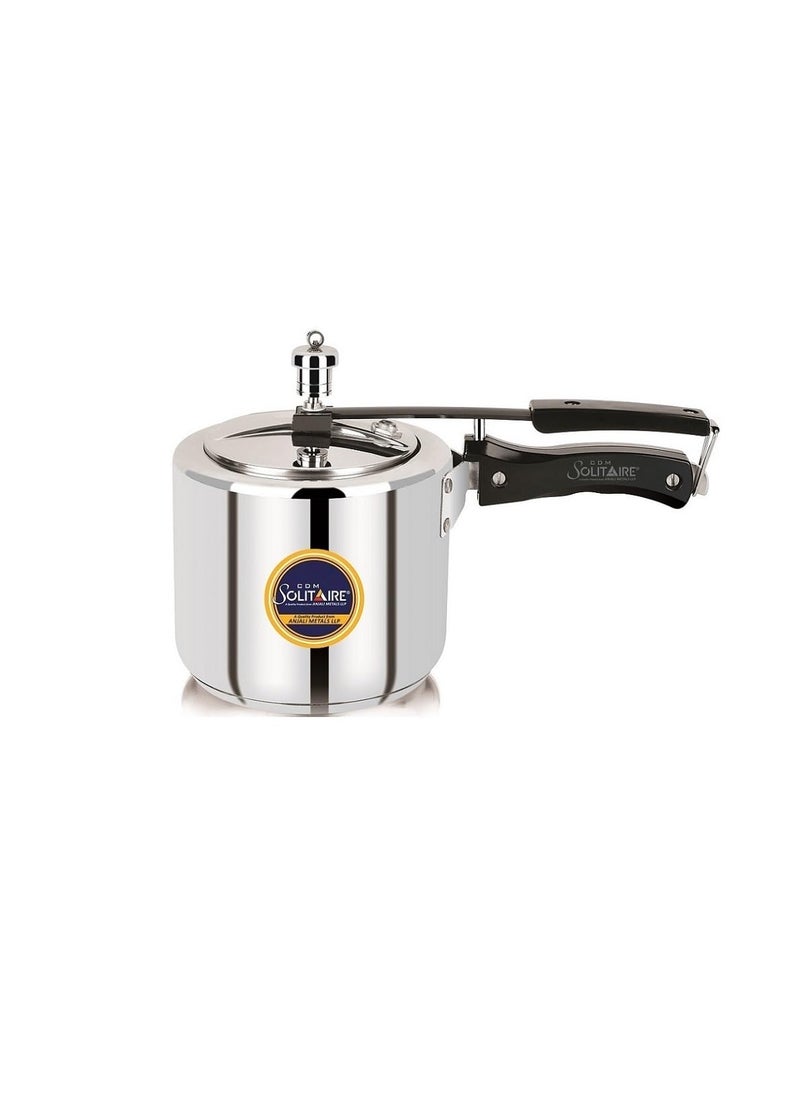 Glamour Premium 2 Liter Sandwich Bottom Stainless Steel Inner Lid 2 Liter Pressure Cooker Induction and Gas Base ISI Certified 3 Years Warranty