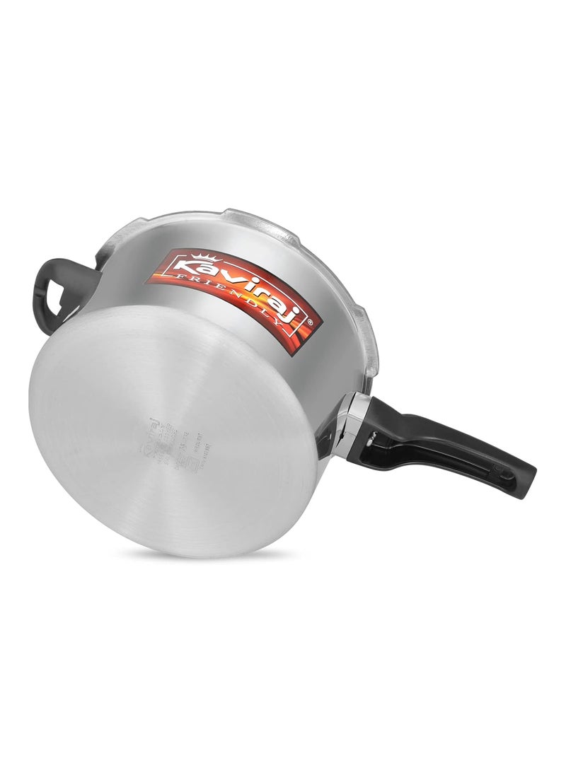 Kaviraj Friendly Aluminium Induction base Pressure Cooker with Outer Lid Gas Compatible for Healthy Cooking 2 Ltrs