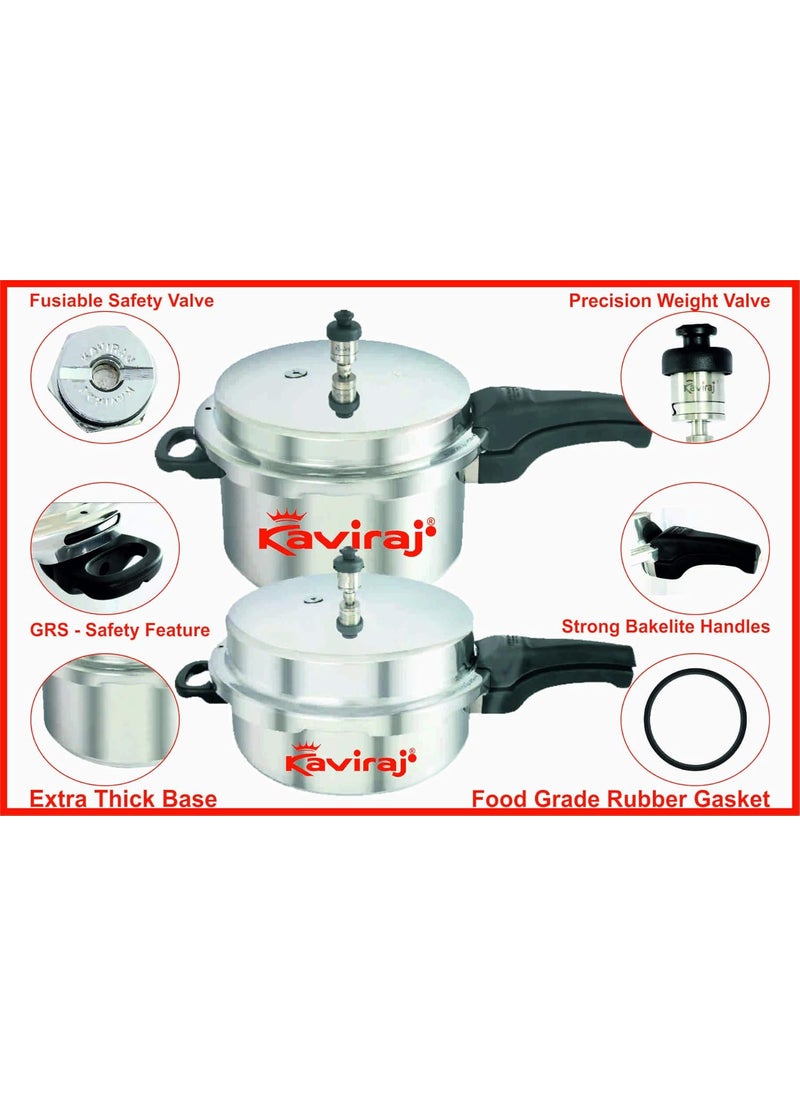 kaviraj Friendly Aluminium 12 Ltrs Pressure Cooker Friendly