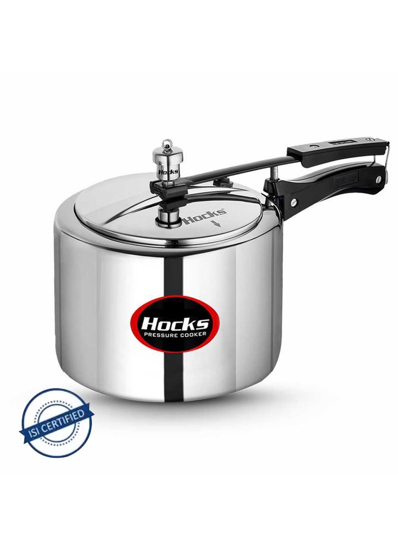 Hocks Classic Aluminium Pressure Cooker Inner Lid Design NonInduction Base Capacity 2 litres Gas Stovetop Compatible Colour Silver