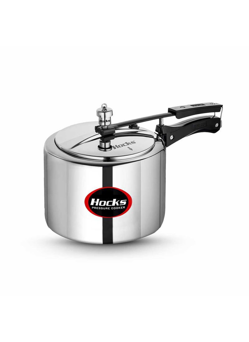 Hocks Classic Aluminium Pressure Cooker Inner Lid Design NonInduction Base Capacity 2 litres Gas Stovetop Compatible Colour Silver
