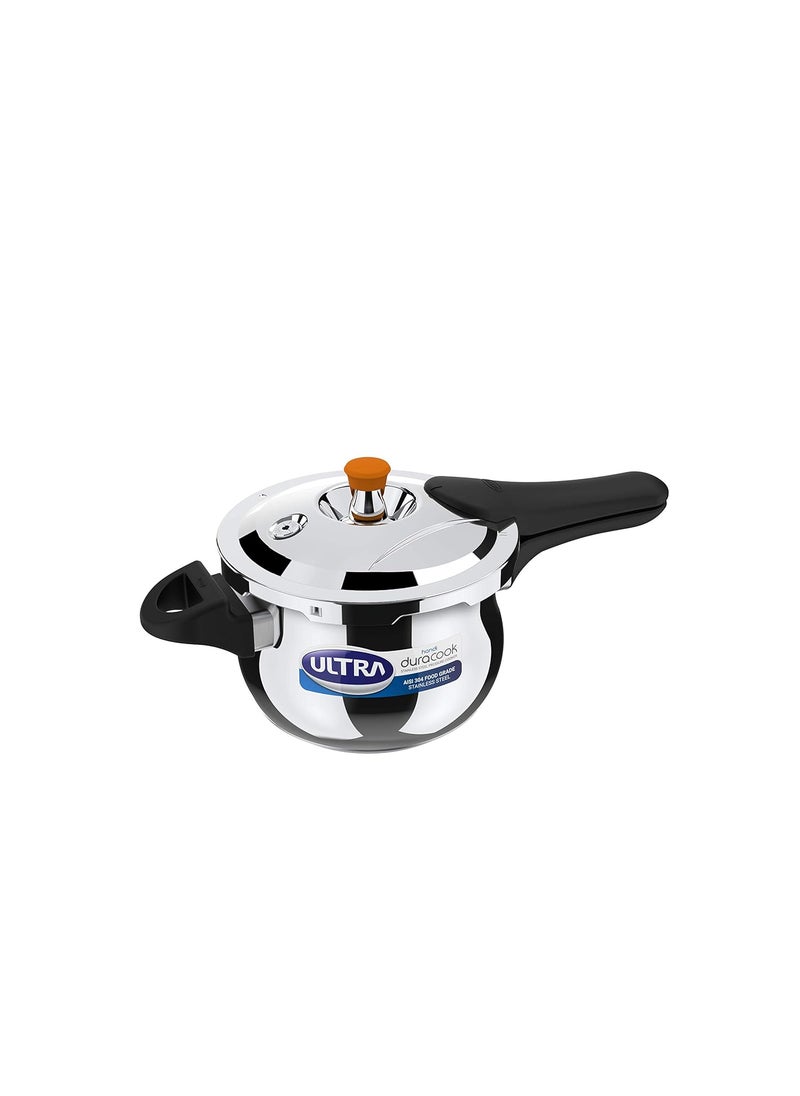 ULTRA Duracook Handi 3 L Stainless Steel Pressure CookerAISI 304 Food Grade SS Froth Collectorspillage ControlInduction CompatibleImp Bonded Composite BaseISI10Y Warranty