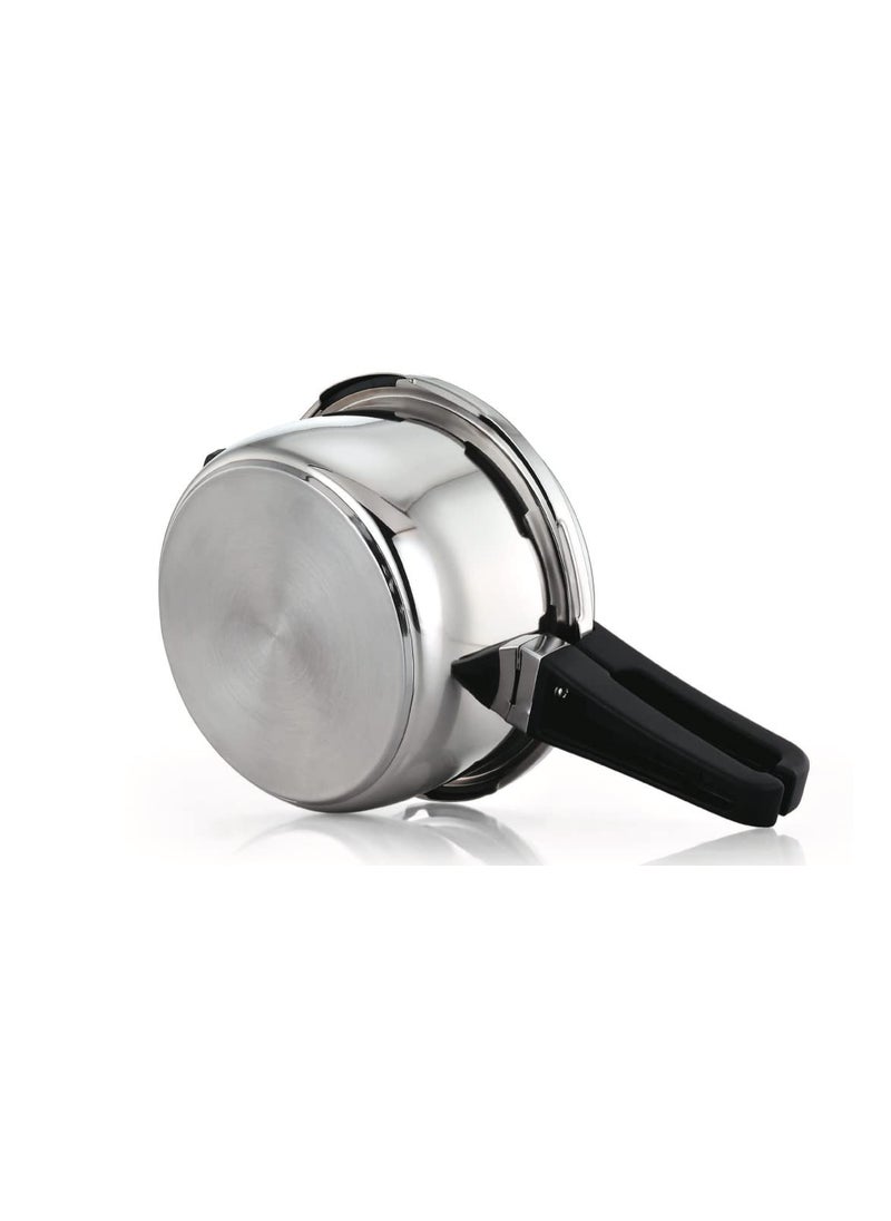 Praylady Stainless Steel Pressure Cooker with Outer Lid Induction Compatible Pressure Cooker Cooker Capacity 5 Litre Silver