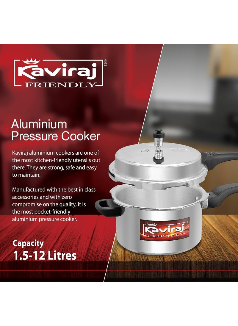 kaviraj Aluminium 5 Ltrs Pressure Cooker Induction Base K1060IB