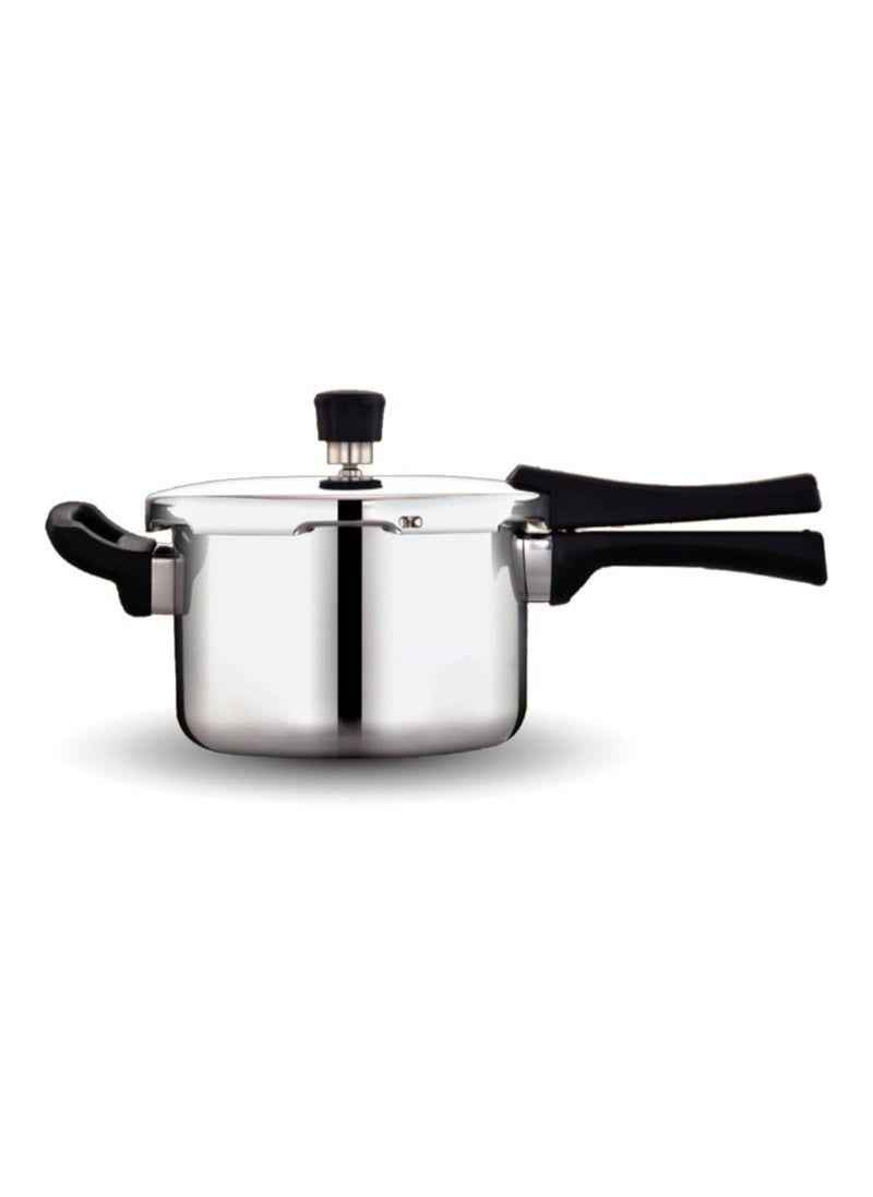 PrayLady Triply Pressure Cooker 15Ltr with SAS Body Bakelite Handle Vitro Ceramic Halogen Induction and Gas Compactible Fast and Even Cooking ISI Certified 5 Year Warranty