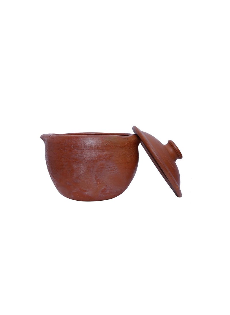 4U Crafts India Online Clay HandiEarthen Pots for Cooking with Lid Red 3 Liter