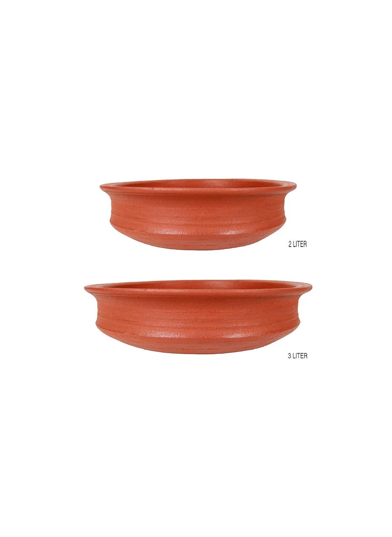 4U Crafts India Online Pottery Earthen Kadai Handi Mud Pot Clay Pots Combo for Cooking and Serving PreSeasoned Red 23 Liter