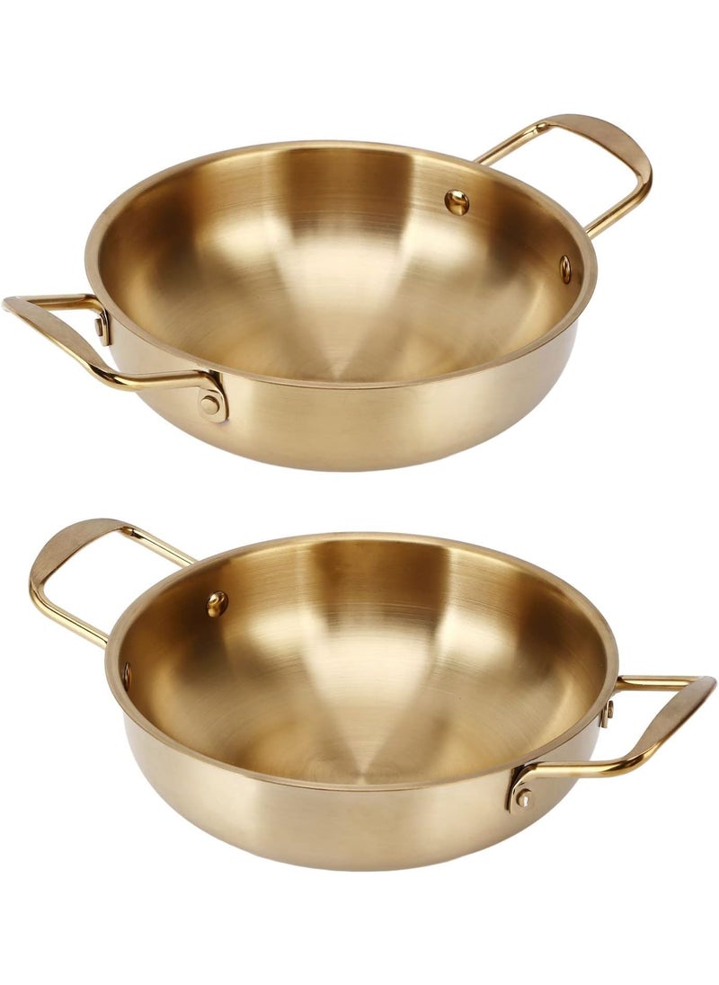 SAMUSAGYARamen Pot Korean Pot Gold Korean Ramen Pot Korean Ramen Pot Compatible with Gas Stove Induction Stove for Ramen Pasta Soup Porridge Inner Diameter 24cm