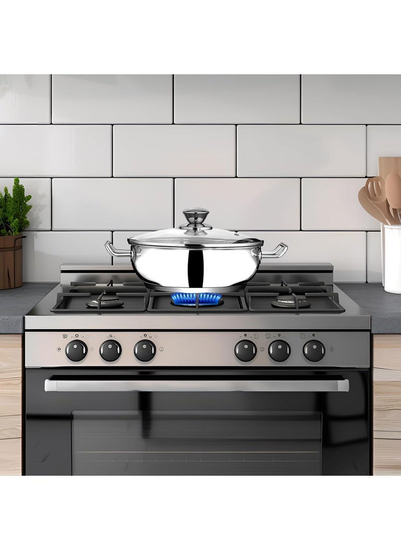 KITCHENOVO Croma Stainless Steel Kadai 20 Cm 1 Liter
