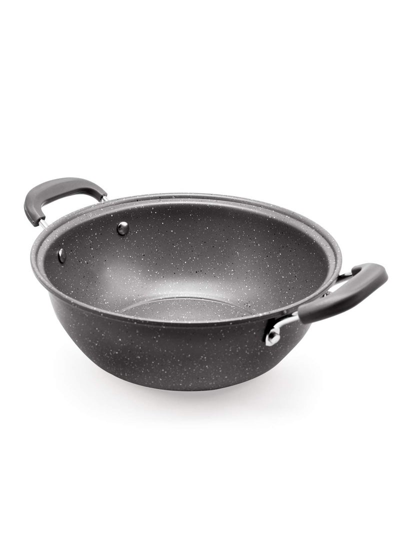 Olpad Non Stick Fry Stir Fry Pan with Lid Wok Pan Steamer Fryer Pot Pans with Lid Frying Basket and Steam Rack Stir Fry Pan 24 cm