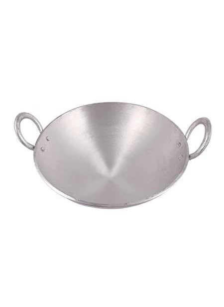 Shopsidex 10 Inch Aluminium Kadhai 25 Litre Size 26 cm Kadai with Handle for Kitchen