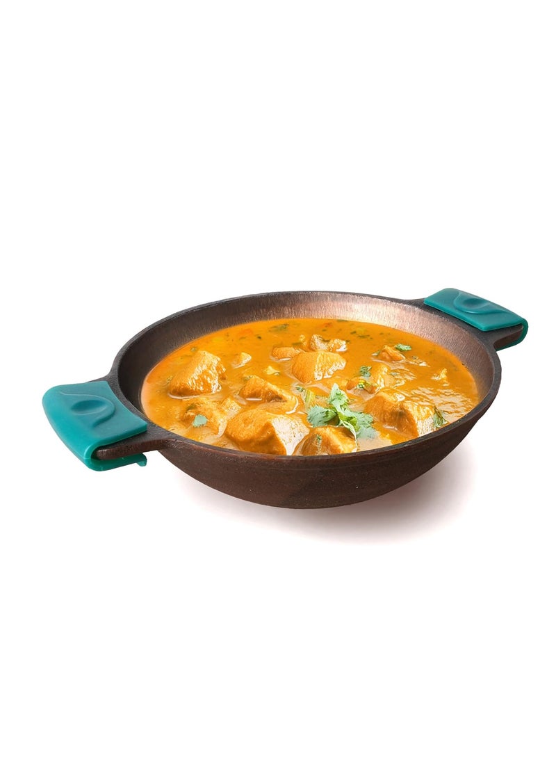 The Indus Valley Super Smooth Cast Iron Kadai Medium 254cm10 inch 25Ltr 24kg Nonstick PreSeasoned Kadhai 100 Pure ToxinFree No Chemical Coating