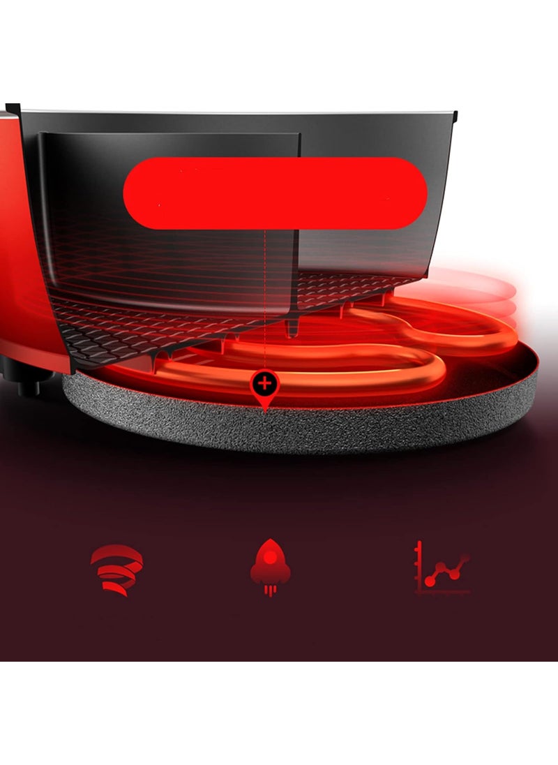Olpad Mandarin Duck Pot Wok Pan Dual Side Hot Pot 6L Electric Shabu Shabu Pan 1300W NonStick Smokless Cooking Soup PotStewpanHob Chambers Pot