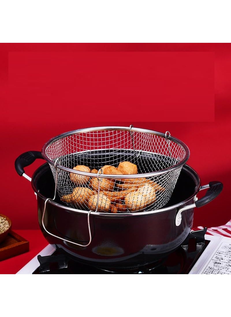 VBM Non Stick Stir Fry Pan Basket with Lid and Handle Wok Hob Pan Steamer for Kitchen Cooking Pot Dishwasher Suitable Skillet Cookware Universal 22cm