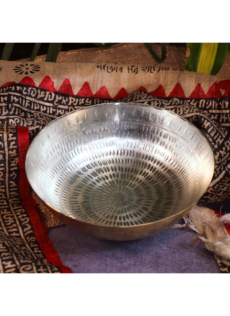 Ambi 100 Pure Brass Small Peetal ki Kadai with Kalai 80 inches