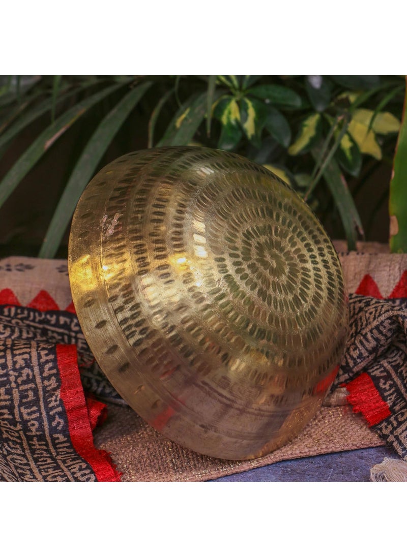 Ambi 100 Pure Brass Small Peetal ki Kadai with Kalai 80 inches