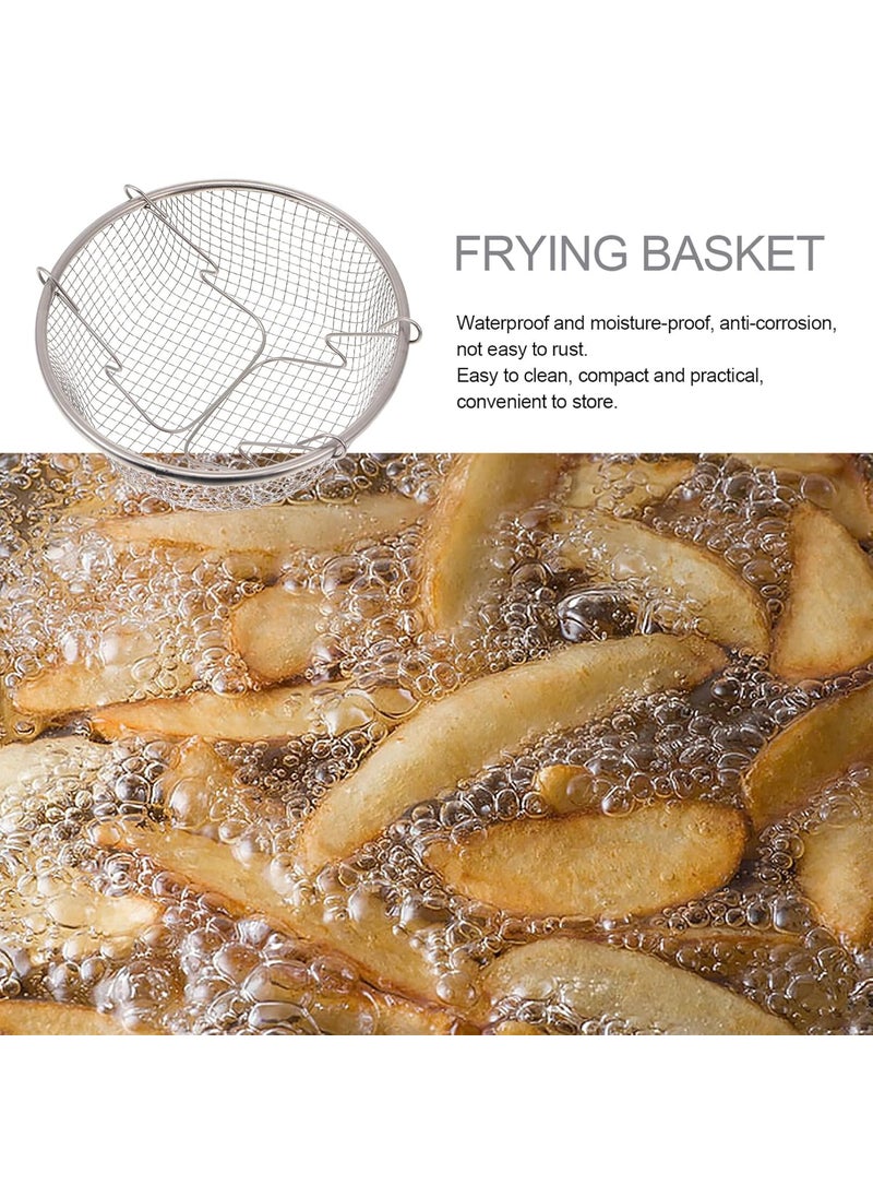 VBM Frying Pan Wok Frying Pan 22cm Chip Frying Pot with Strainer Cooking Pot with Frying Basket and Lid Pasta Pot Chips Basket Nonstick Woks and Stir Fry Pans with Lid