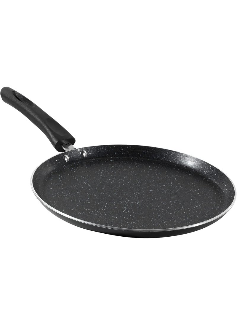 KERFORA NonStick Aluminum Coated Skillet Ceramic Dosa Pan PFOAFree Omelet Pancake Griddle InductionCompatible with StayCool Handle Black