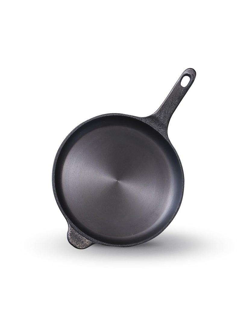 Kichera 10 Inch Pre Seasoned Cast Iron OmeletteMultipurpose Pan with Long Handle