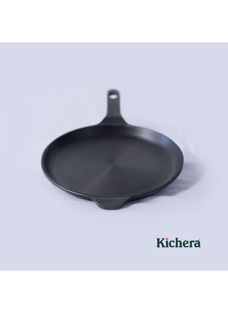 Kichera 10 Inch Pre Seasoned Cast Iron OmeletteMultipurpose Pan with Long Handle