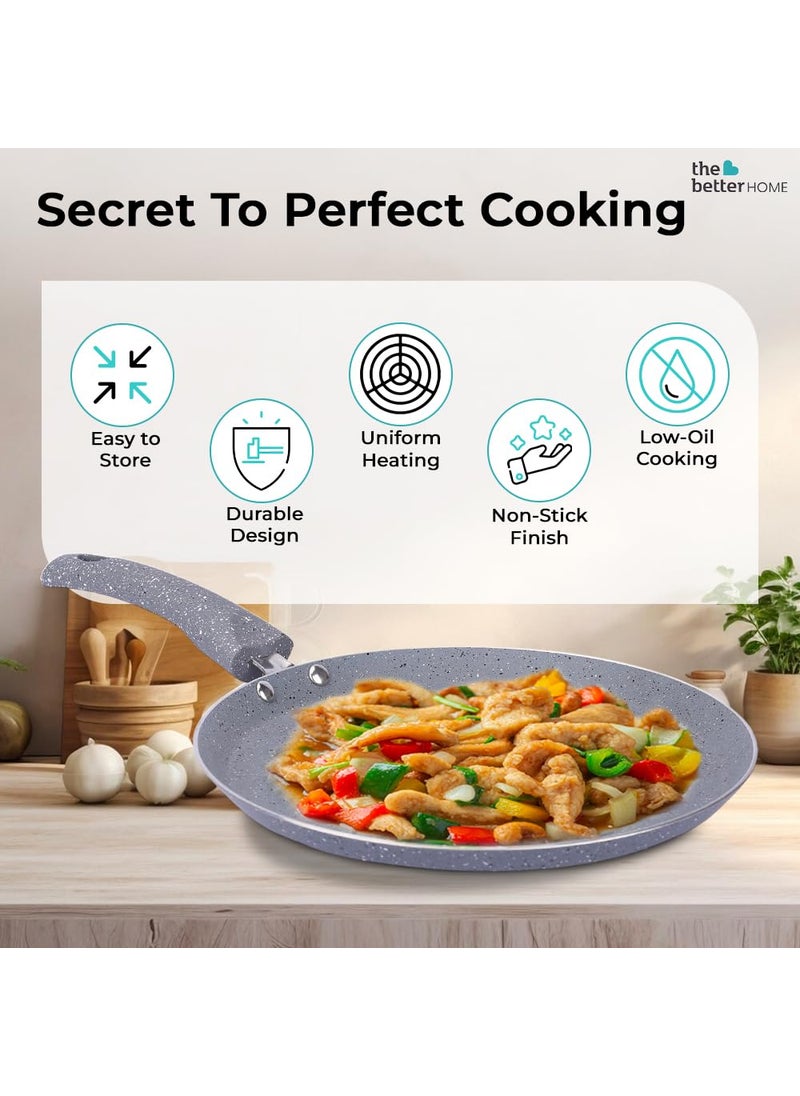 The Better Home Harmony Series Non Stick Frying Fry Grill Pan 25 cmSaute Pan Gas CookwareBig Grill PanMinimal Oil CookingEasy Grip Handle 3 Layer Non Stick Coating NonToxic Lightweight