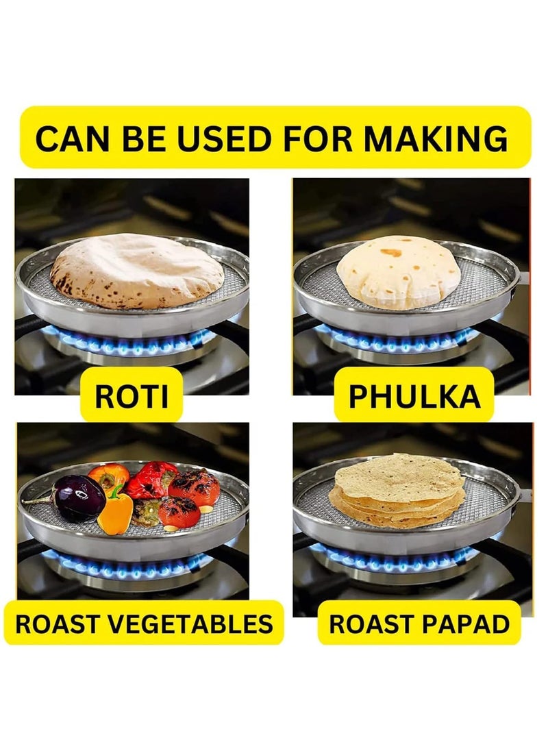 REZOVA Phulka Grill Pan Roti Maker Papad Phulka Roasting Net for Kitchen Stainless Steel Phulka Roasting Net