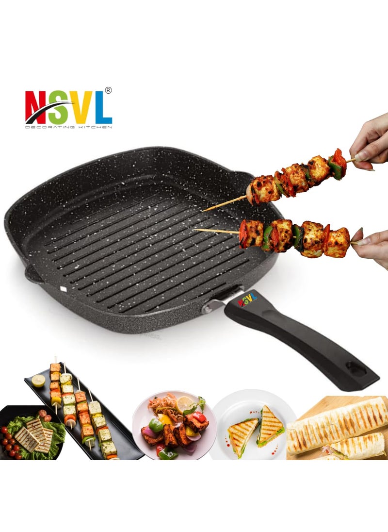 Nsvl Non Stick Grill Pan Mini Uttapam Pan Tawa Aluminum Multi Snack Maker 2 pc Combo