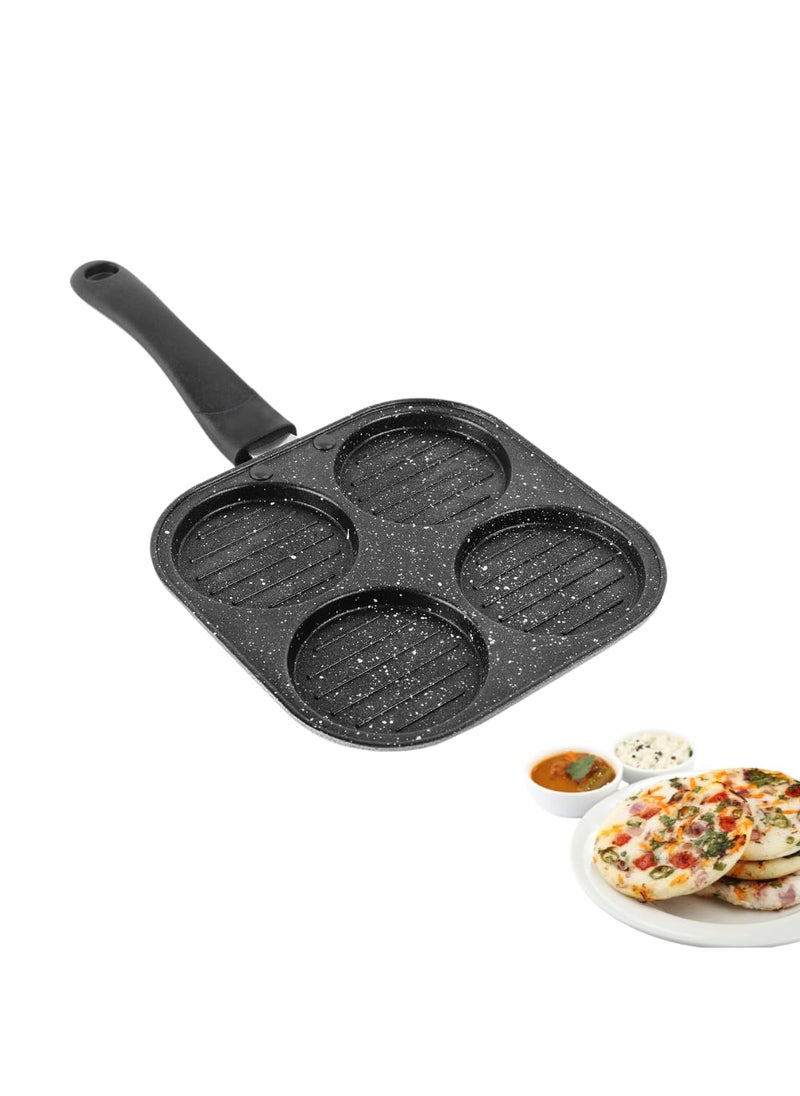 Nsvl Non Stick Grill Pan Mini Uttapam Pan Tawa Aluminum Multi Snack Maker 2 pc Combo