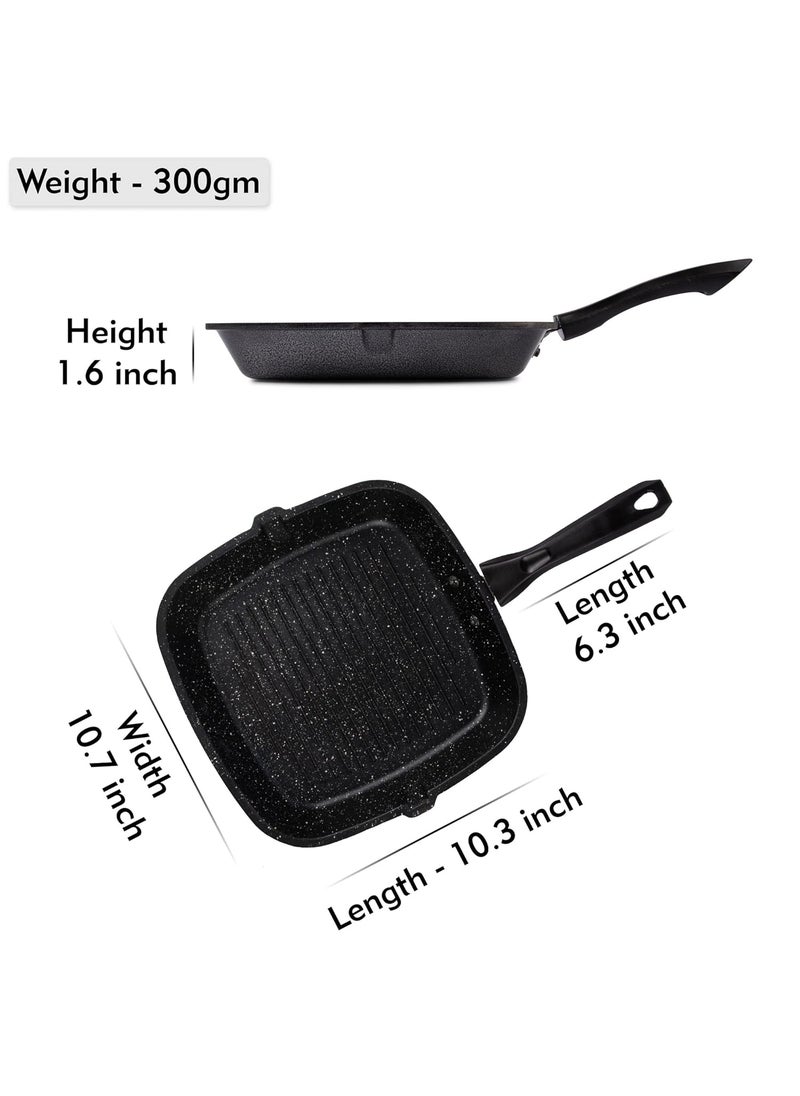 HomePro Grill Pan Dosa Tawa Black Non Stick Combos Pot Pan Set Aluminium Set Bakelite Handle Combo Pack of 2