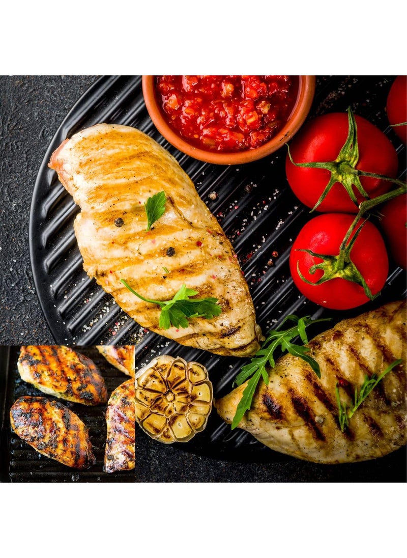 KNOBON PreSeasoned Smooth Finish Cast Iron Grill Pan and Griddle Pan 2 in 1 Cast Iron Tawa for Dosa Barbeque Grill Sandwich Maker Roti tawa cast Iron Dosa tawa Big Size 30cm