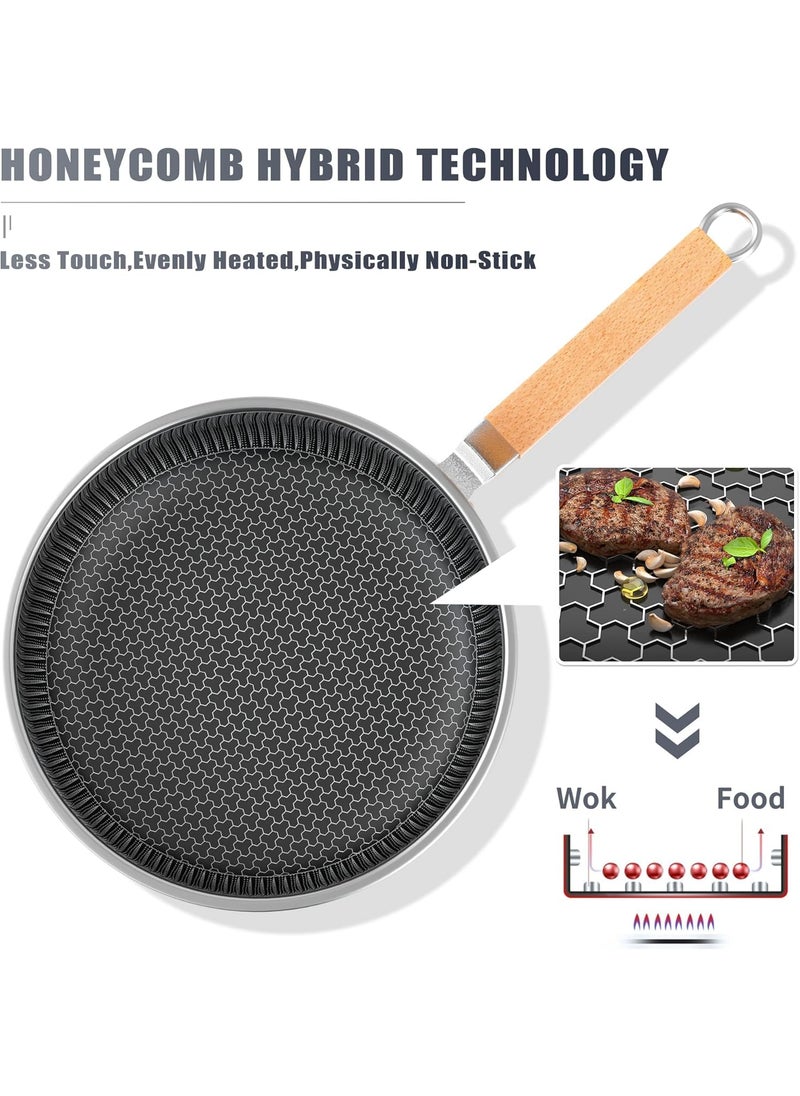 Yopple Korean BBQ Grill Pan 38cm NonStick Round Griddle with Single Handle Portable Roasting Frying Pan for Meat Roti Camping Stovetop Cooking Barbecue Oven Safe