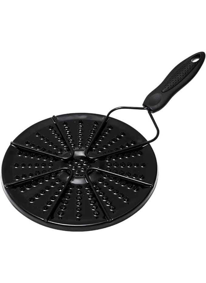 Karuvd Heat Conduction Diffuser BBQ Plate Stainless Steel Heat Induction Cooktop Diffuser BBQ Pans Nonstick Cookware Top Plate Reducer Black Household Enamel Heat Diffuser Plate 35x19x25 CM