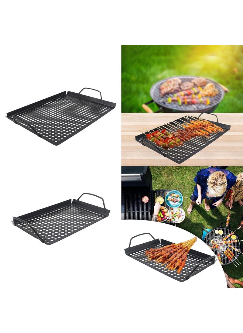 HEVASNEK Grill Plate with Holes Versatile Grill Plate for Indoor and Outdoor Use Durable Roasting Plate Outdoor Cooking Essential Perfect for Vegetables and Meats