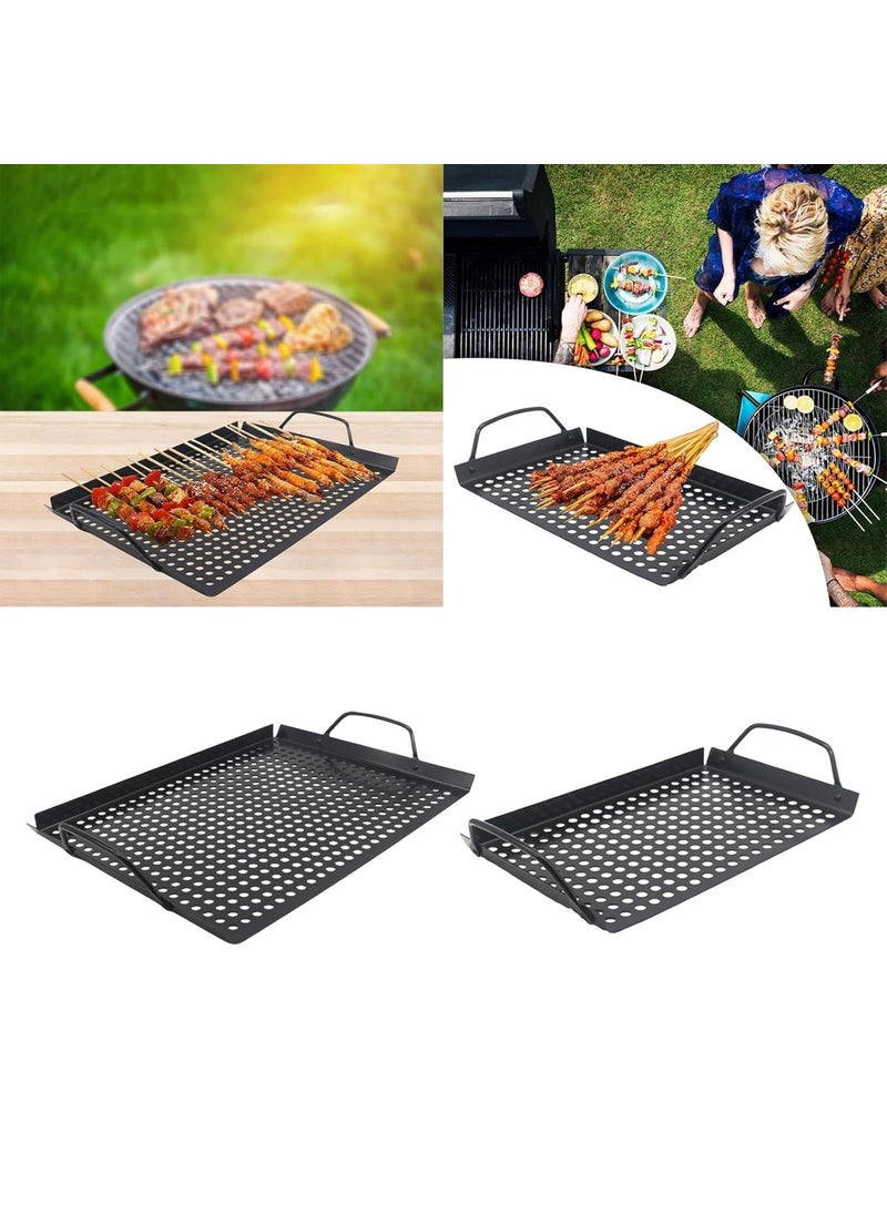 HEVASNEK Grill Plate with Holes Versatile Grill Plate for Indoor and Outdoor Use Durable Roasting Plate Outdoor Cooking Essential Perfect for Vegetables and Meats