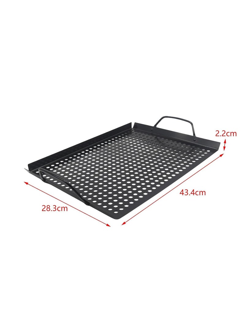HEVASNEK Grill Plate with Holes Versatile Grill Plate for Indoor and Outdoor Use Durable Roasting Plate Outdoor Cooking Essential Perfect for Vegetables and Meats