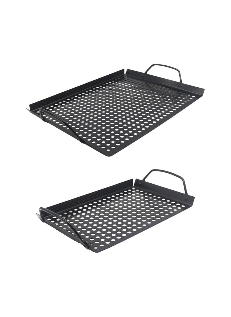 HEVASNEK Grill Plate with Holes Versatile Grill Plate for Indoor and Outdoor Use Durable Roasting Plate Outdoor Cooking Essential Perfect for Vegetables and Meats