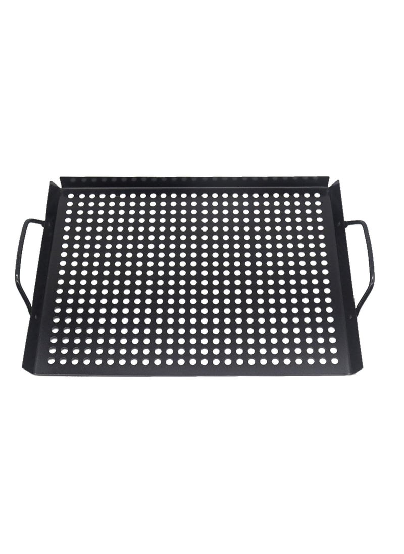 HEVASNEK Grill Plate with Holes Versatile Grill Plate for Indoor and Outdoor Use Durable Roasting Plate Outdoor Cooking Essential Perfect for Vegetables and Meats