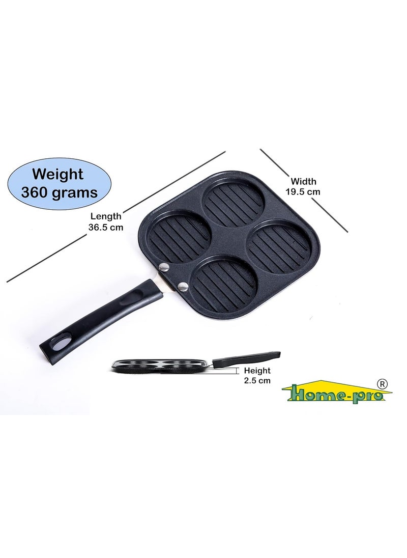 HomePro Grill Pan Mini Uttapam Non Stick Combos Pot Pan Set Aluminium Set Bakelite Handle Combo Pack of 2