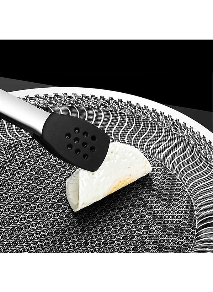 HEVASNEK 34cm Single Handle Grill Pan Durable and Versatile Cookware for Barbecue Camping and Meat Cooking Perfect for Indoor and Outdoor Grilling 34 CM