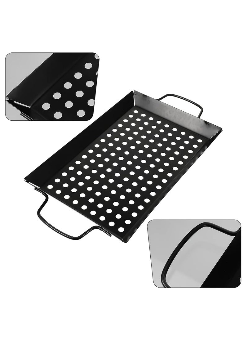 HEVASNEK NonStick BBQ Frying Pan with Handles NonStick Grill Tray HeavyDuty Grill Tray for Outdoor Cooking BBQ Accessory