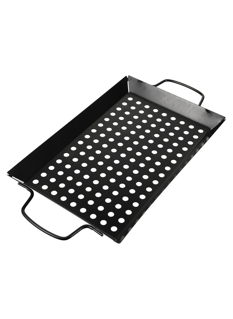HEVASNEK NonStick BBQ Frying Pan with Handles NonStick Grill Tray HeavyDuty Grill Tray for Outdoor Cooking BBQ Accessory
