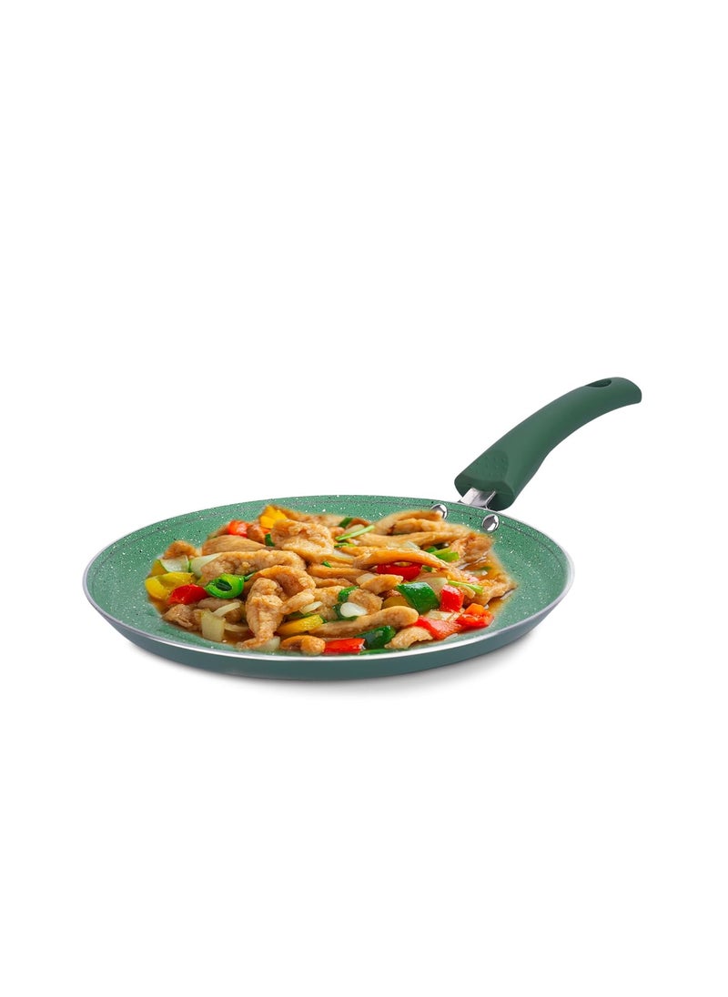 The Better Home Harmony Series Non Stick Frying Fry Grill Pan 25cmSaute Grill Pan Gas CookwareMinimal Oil CookingEasy Grip Handle3 Layer Non Stick CoatingNonToxic LightweightGreen Color