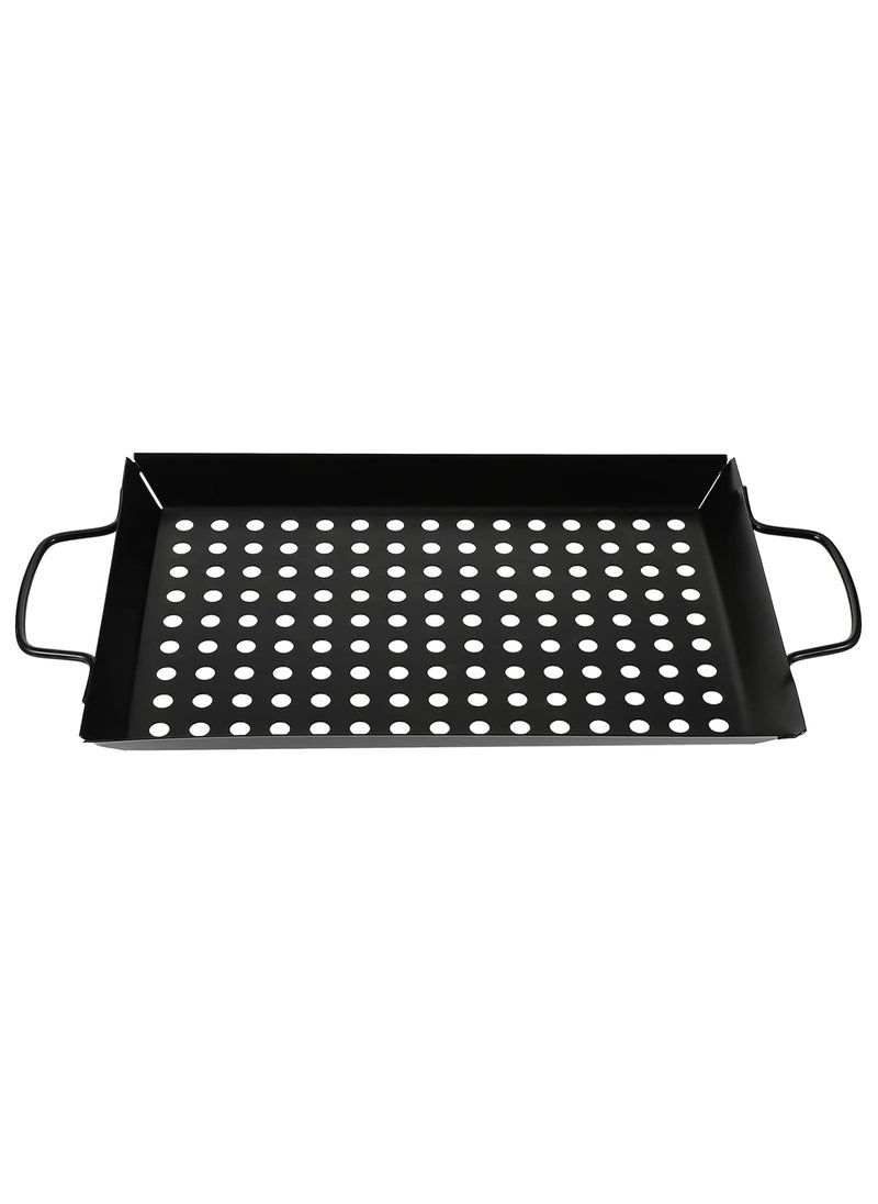 Kruvad NonStick BBQ Frying Pan with Handles NonStick Grill Tray HeavyDuty Grill Tray for Outdoor Cooking