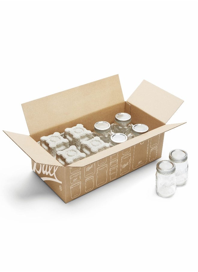 Ball Wide Mouth Mason Jars (16 oz/Capacity) [6 Pack] with Airtight lids and Bands. For Canning, Fermenting, Pickling, Decor - Freezing, Microwave And Dishwasher Safe