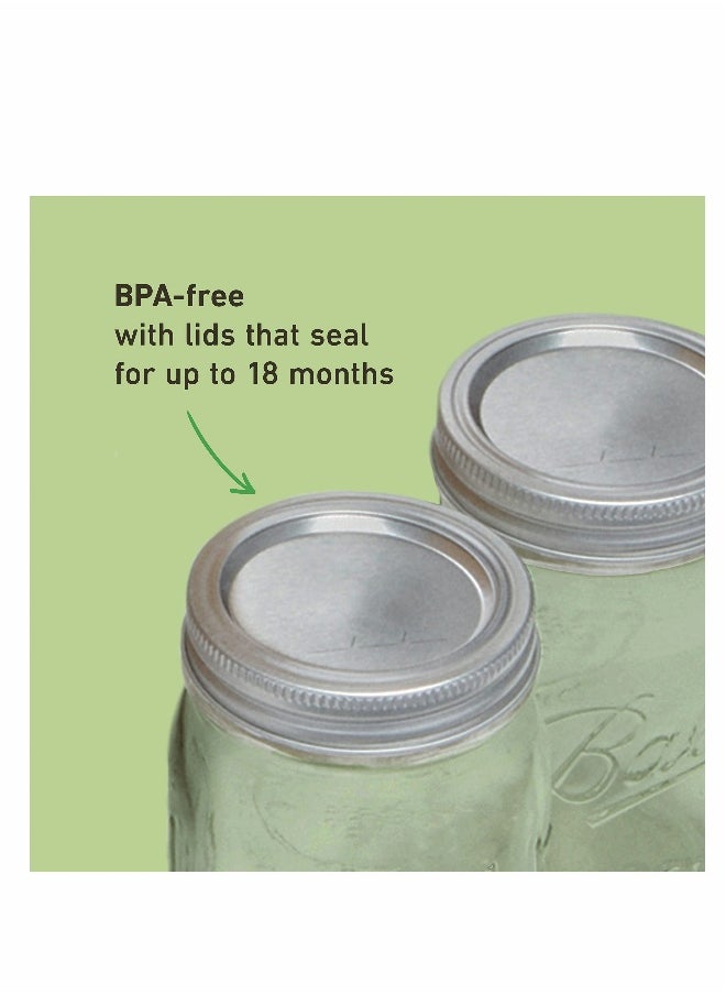 Ball Wide Mouth Mason Jars (16 oz/Capacity) [6 Pack] with Airtight lids and Bands. For Canning, Fermenting, Pickling, Decor - Freezing, Microwave And Dishwasher Safe