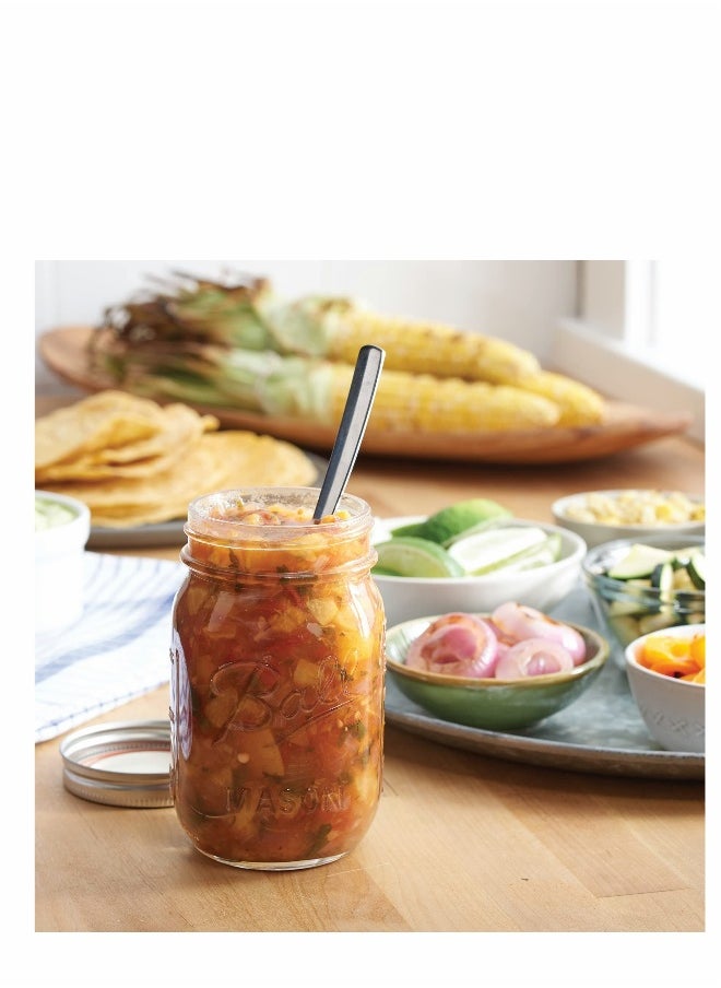 Ball Wide Mouth Mason Jars (16 oz/Capacity) [6 Pack] with Airtight lids and Bands. For Canning, Fermenting, Pickling, Decor - Freezing, Microwave And Dishwasher Safe